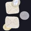 Faux Straw Pearl Drop Earrings – Woven Texture