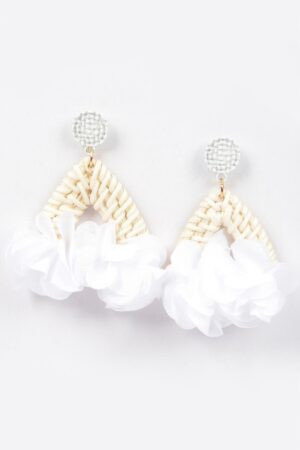 Bamboo Flower Earrings – Floral Silhouette