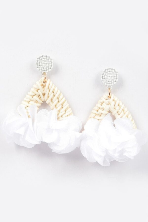 Bamboo Flower Earrings – Floral Silhouette