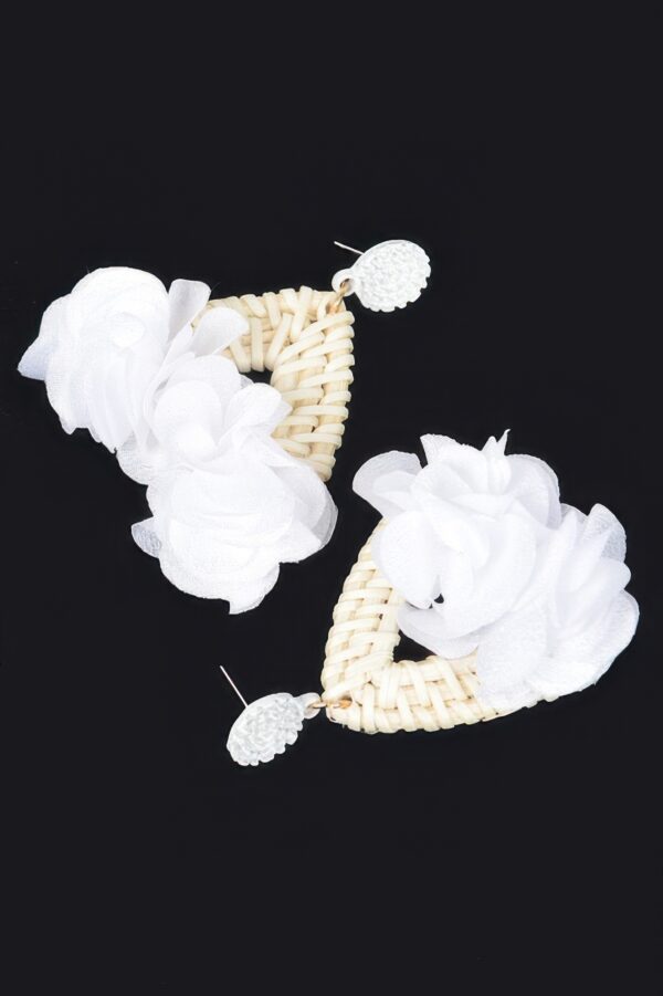 Bamboo Flower Earrings – Floral Silhouette