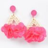 Bamboo Flower Earrings – Floral Silhouette