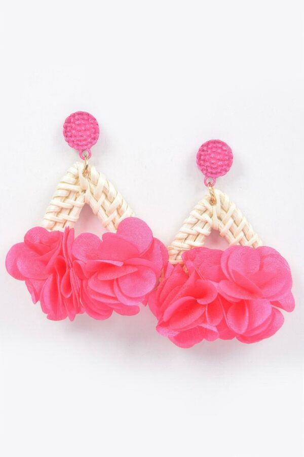 Bamboo Flower Earrings – Floral Silhouette