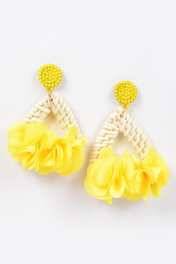 Bamboo Flower Earrings – Floral Silhouette