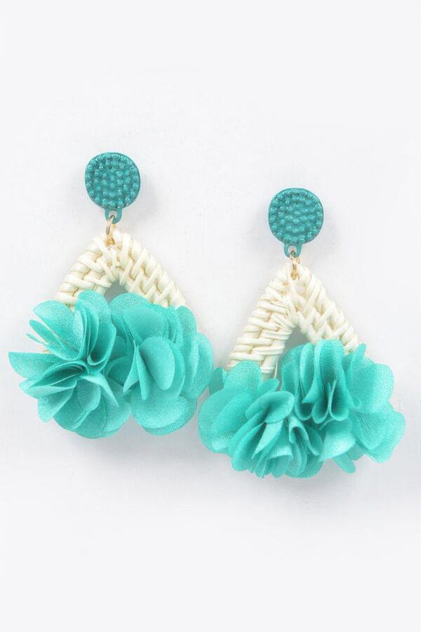 Bamboo Flower Earrings – Floral Silhouette