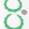 Color-Painted Bamboo-Shape Circular Earrings, 2.75in
