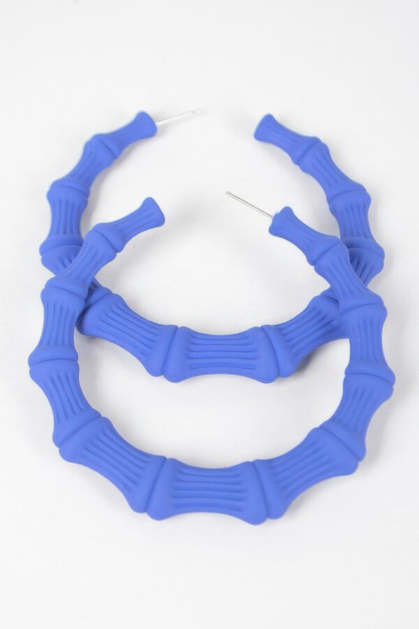 Color-Painted Bamboo-Shape Circular Earrings, 2.75in