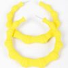 Color-Painted Bamboo-Shape Circular Earrings, 2.75in