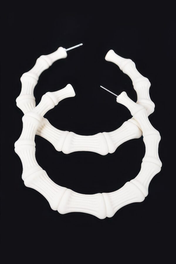 Color-Painted Bamboo-Shape Circular Earrings, 2.75in