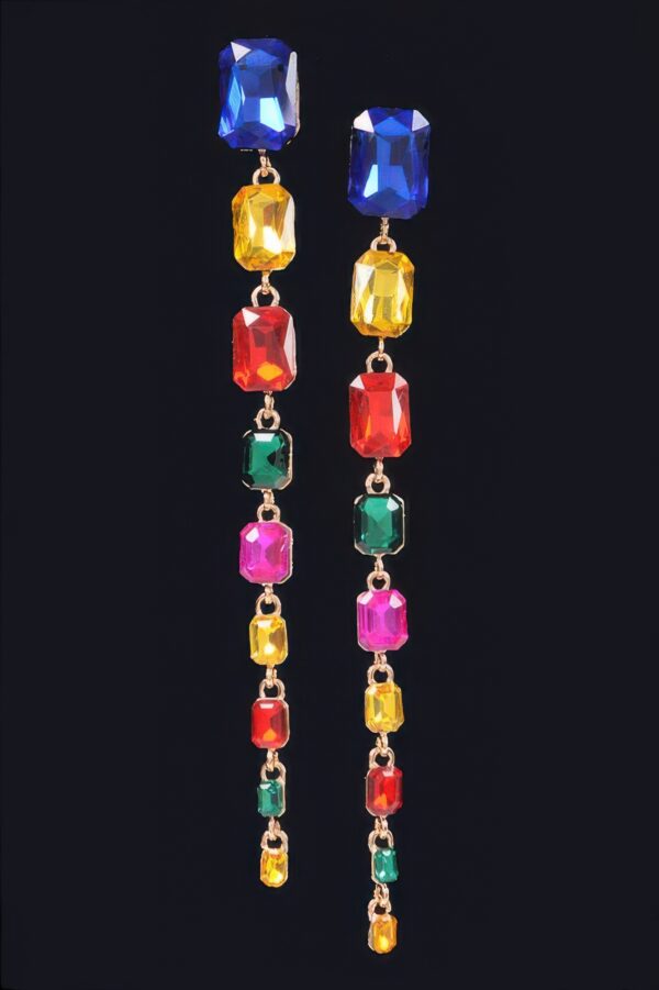 Dripping Stone Drop Earrings – Elongated Silhouette