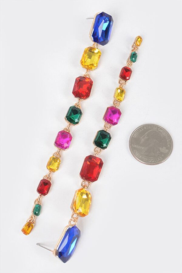 Dripping Stone Drop Earrings – Elongated Silhouette