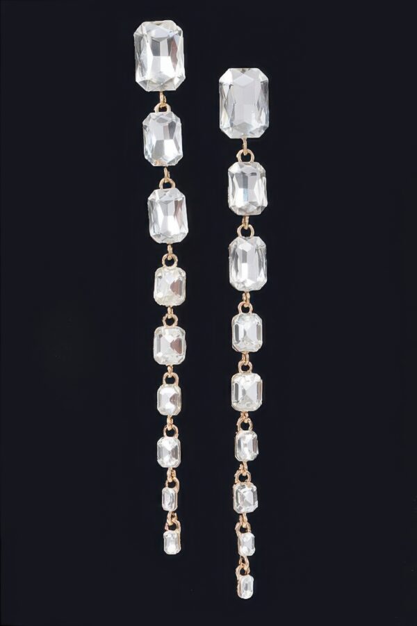 Dripping Stone Drop Earrings – Elongated Silhouette