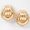 Polished Metal Stud Earrings – Structured Silhouette