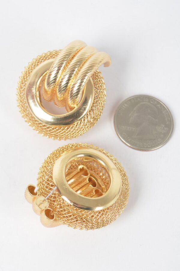 Polished Metal Stud Earrings – Structured Silhouette