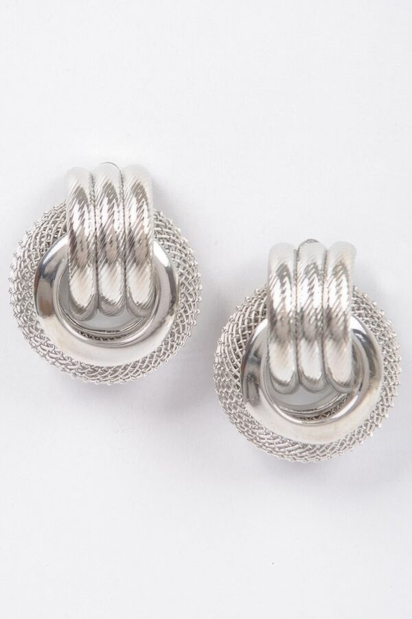 Polished Metal Stud Earrings – Structured Silhouette