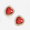 Heart-Shaped Stone Stud Earrings – Petite Sparkle