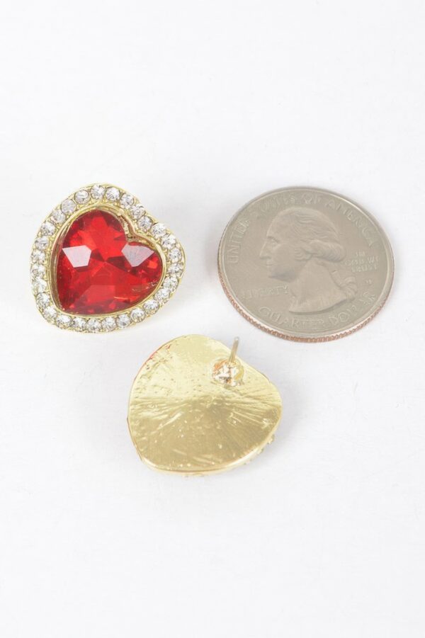 Heart-Shaped Stone Stud Earrings – Petite Sparkle