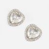 Heart-Shaped Stone Stud Earrings – Petite Sparkle
