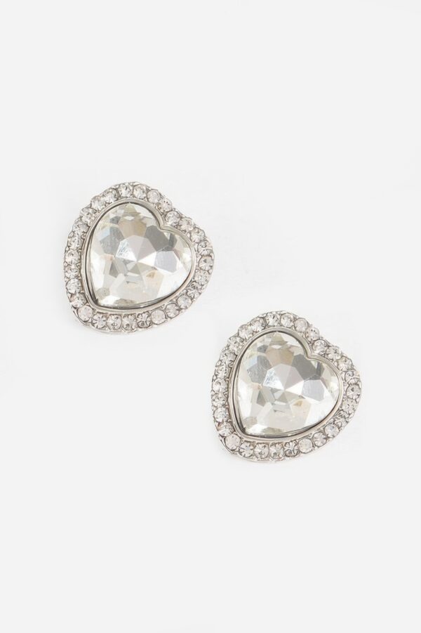 Heart-Shaped Stone Stud Earrings – Petite Sparkle