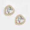 Heart-Shaped Stone Stud Earrings – Petite Sparkle