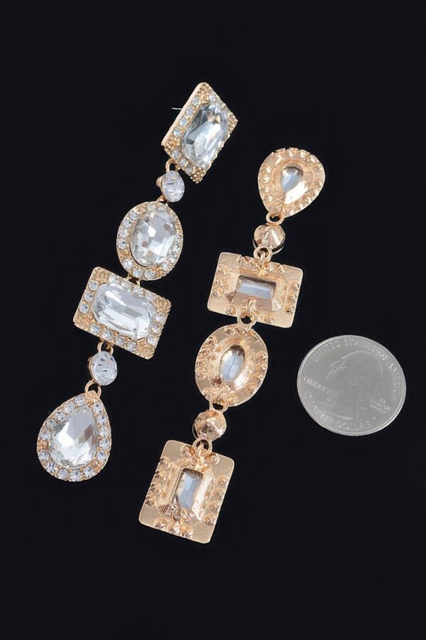 Multi-Shape Stone Drop Earrings – Vertical Silhouette