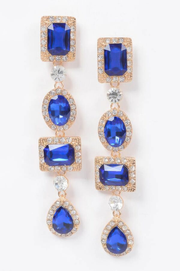 Multi-Shape Stone Drop Earrings – Vertical Silhouette