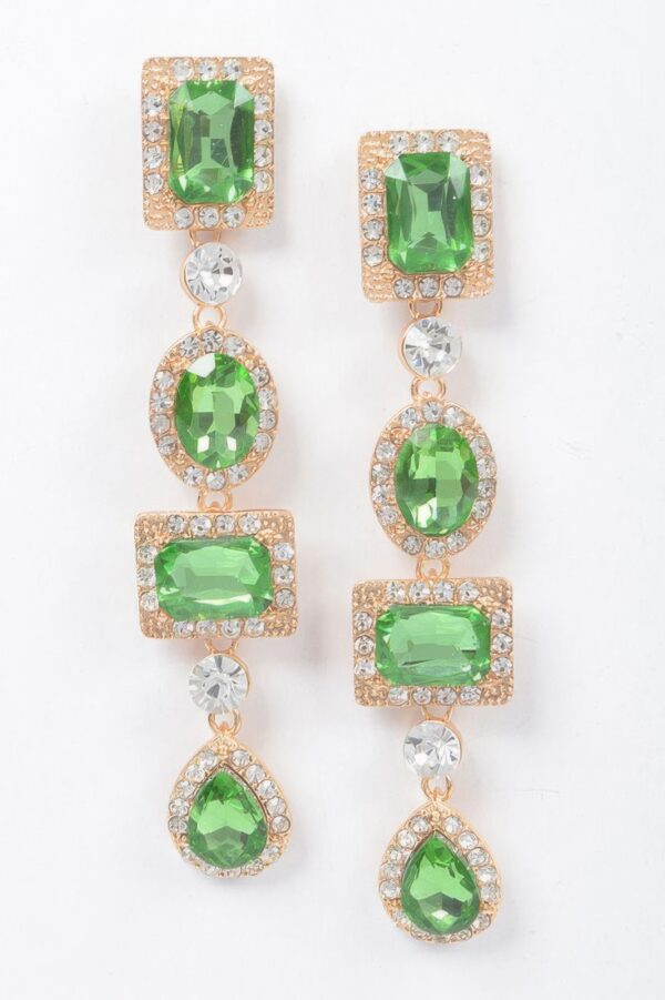 Multi-Shape Stone Drop Earrings – Vertical Silhouette