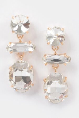 Multi-Shape Stone Drop Earring – Layered Short Drop