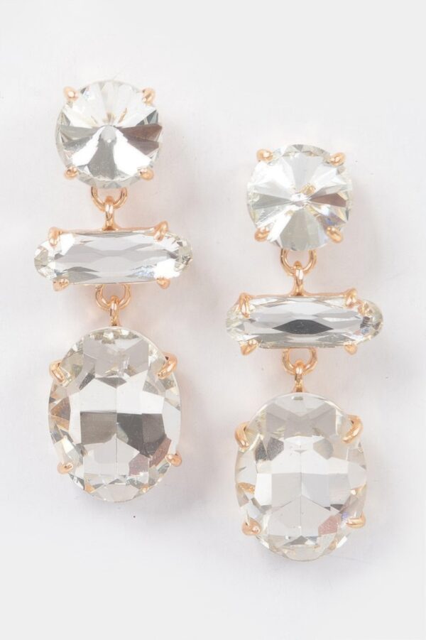 Multi-Shape Stone Drop Earring – Layered Short Drop