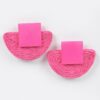 Half Moon Straw Earrings – Faux Straw Crescent