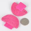 Half Moon Straw Earrings – Faux Straw Crescent