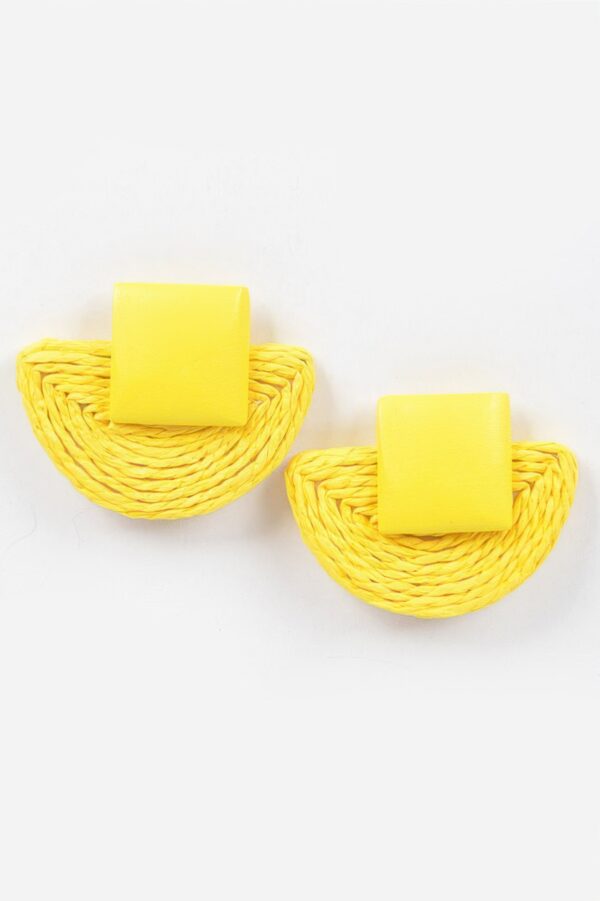 Half Moon Straw Earrings – Faux Straw Crescent