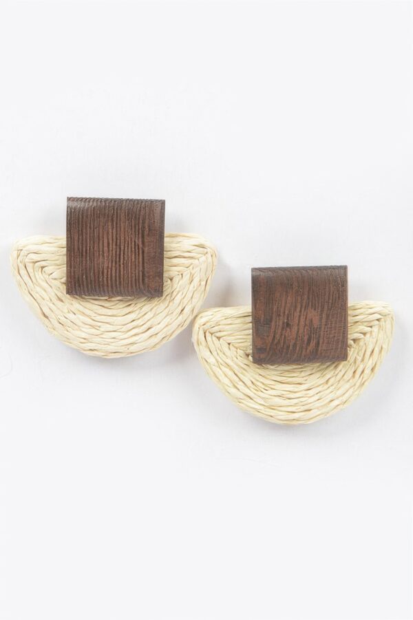 Half Moon Straw Earrings – Faux Straw Crescent