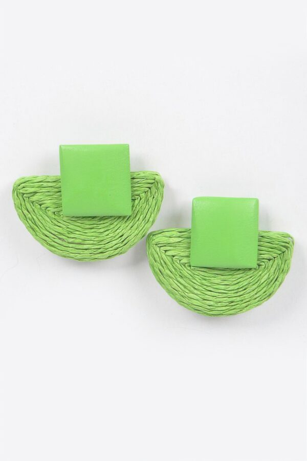 Half Moon Straw Earrings – Faux Straw Crescent