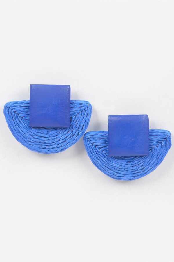Half Moon Straw Earrings – Faux Straw Crescent