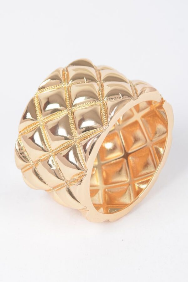 Metal Diagonal Cuff Bracelet – Sculptural Open Design