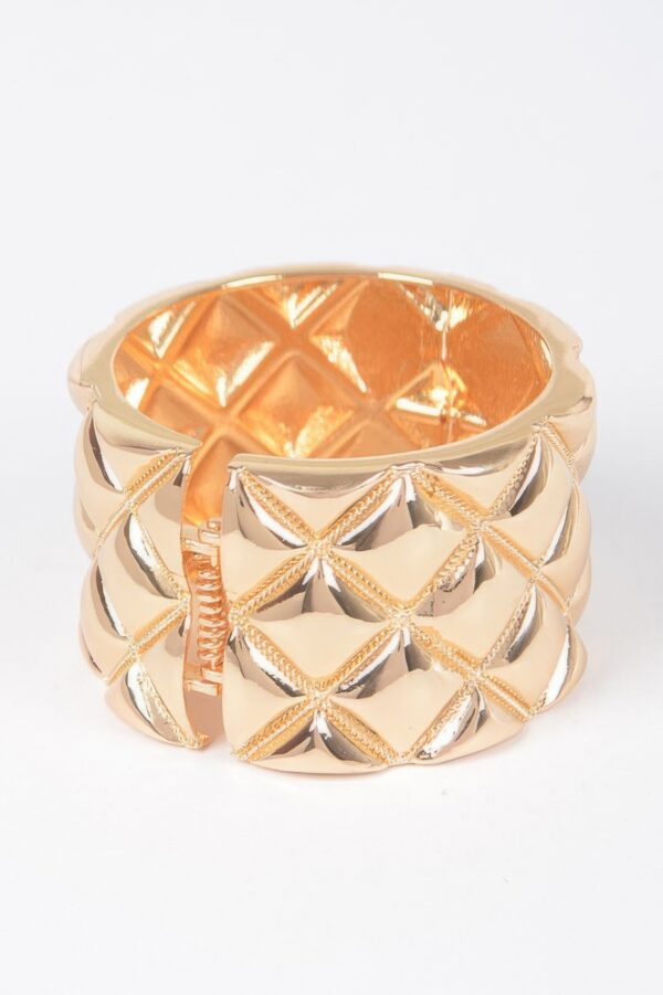 Metal Diagonal Cuff Bracelet – Sculptural Open Design