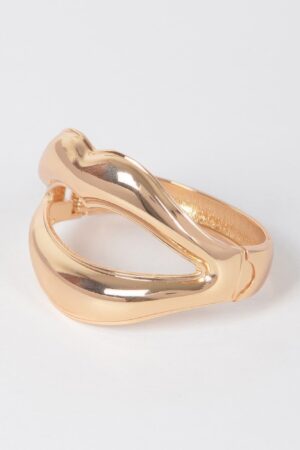 Polished Metal Cuff Bracelet – Open Slip-On