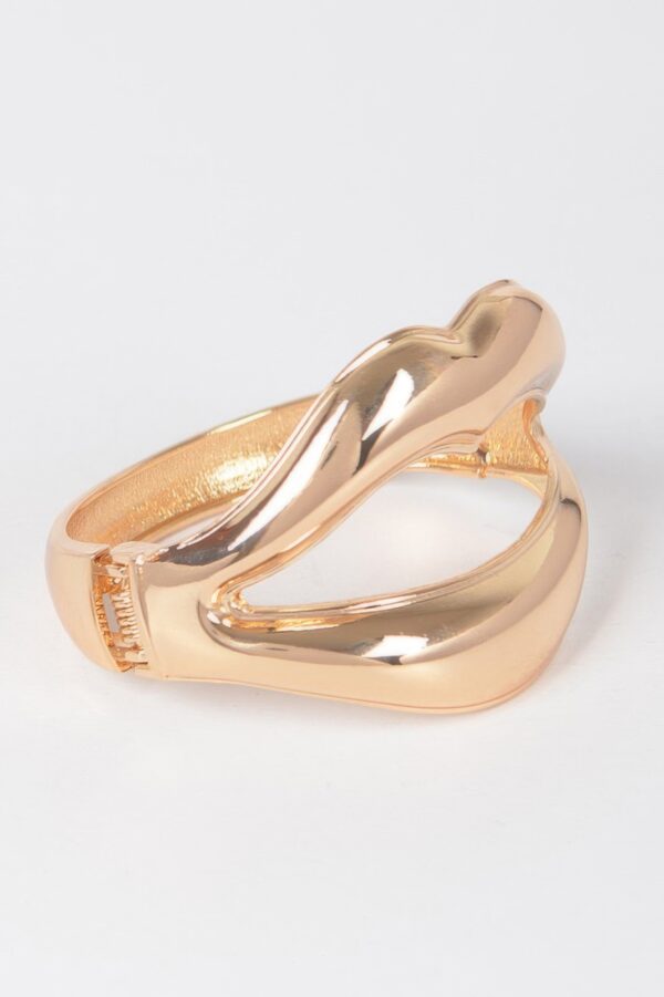 Polished Metal Cuff Bracelet – Open Slip-On