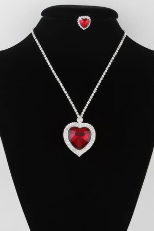 Crystal Heart Necklace – Polished Heart Pendant, 18-inch