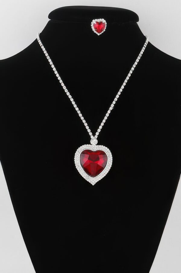 Crystal Heart Necklace – Polished Heart Pendant, 18-inch