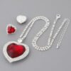 Crystal Heart Necklace – Polished Heart Pendant, 18-inch