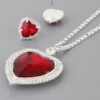 Crystal Heart Necklace – Polished Heart Pendant, 18-inch