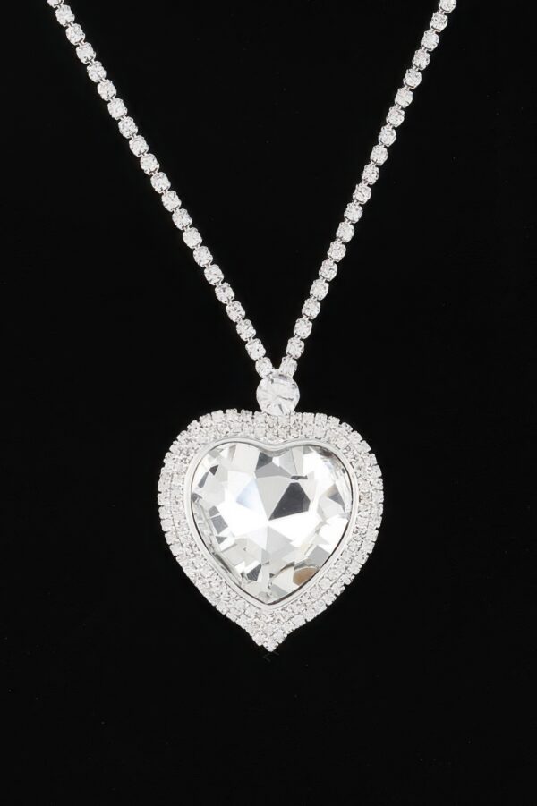Crystal Heart Necklace – Polished Heart Pendant, 18-inch