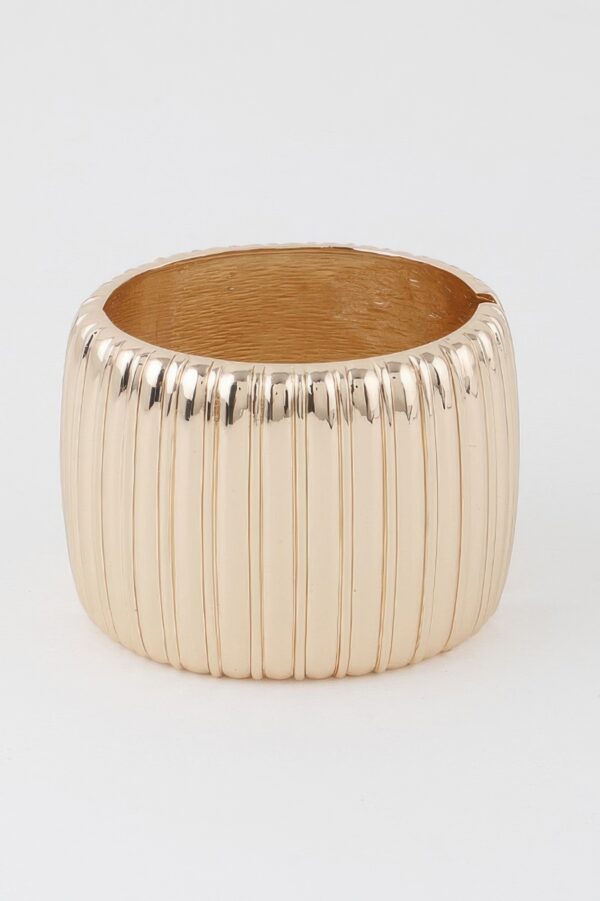 Wide Ribbed Cuff Bracelet – Bold Open Cuff