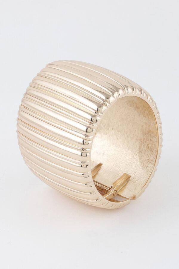 Wide Ribbed Cuff Bracelet – Bold Open Cuff