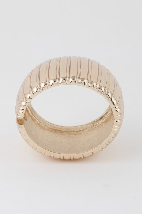 Wide Ribbed Cuff Bracelet – Bold Open Cuff