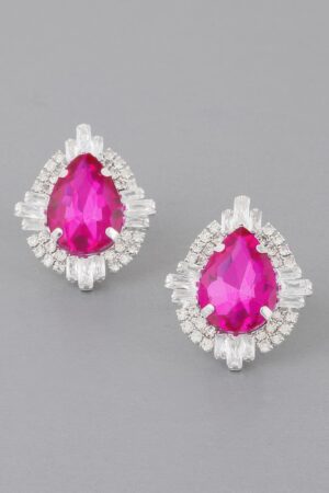 Teardrop Crystal Stud Earrings – Jeweled Sparkle