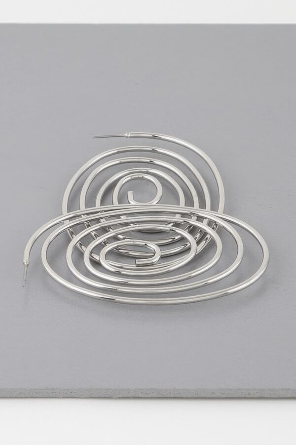 Abstract Swirl Stud Earrings – Polished Sculptural Studs