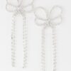 Butterfly Drop Earrings with Jeweled Accents