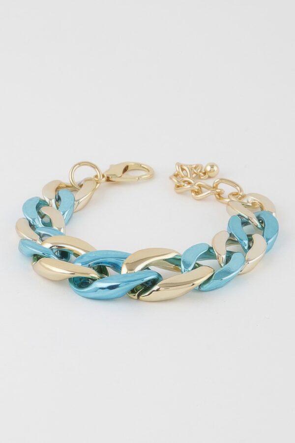 Two-Tone Twisted Chain Bracelet – Polished Contrast